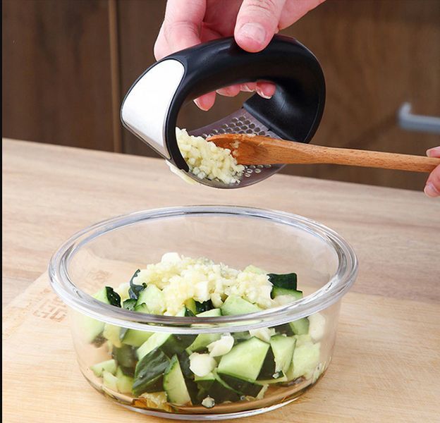 Прес для часнику Garlic press 10.7х5.1х6.9 см із неіржавкої сталі з пластиковою ручкою TV801 фото