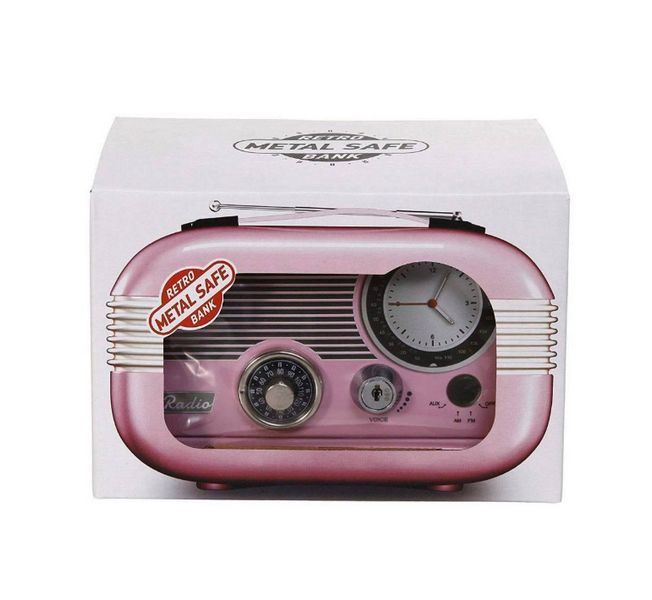 Скарбничка Сейф металевий дитячий Metal Safe Radio Радіо Рожевий TV0100 фото