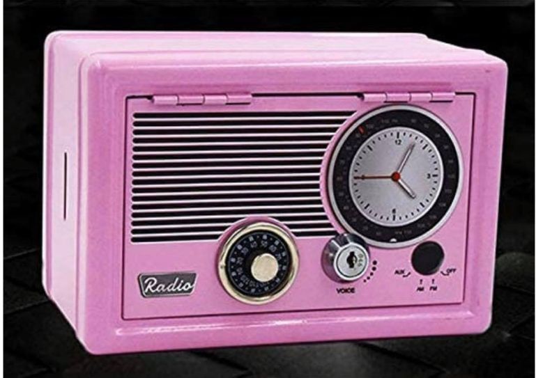 Скарбничка Сейф металевий дитячий Metal Safe Radio Радіо Рожевий TV0100 фото