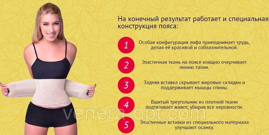 Пояс Міс Белт Miss Belt компресійний для схуднення TV12 фото