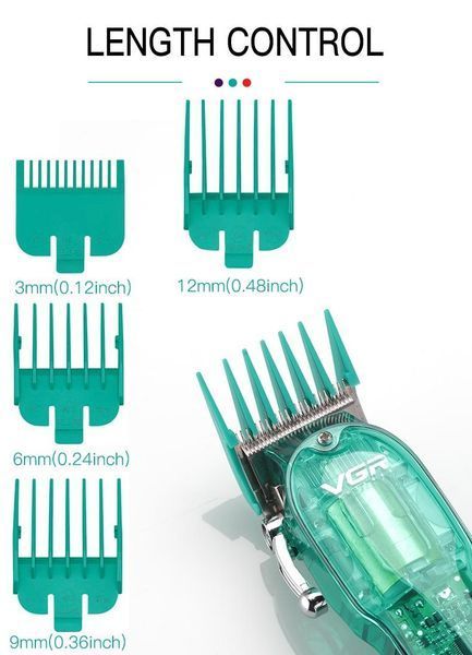 Профессиональная машинка для стрижки VGR Professional Clipper Transparent Green V-660 (20) VEN660 фото