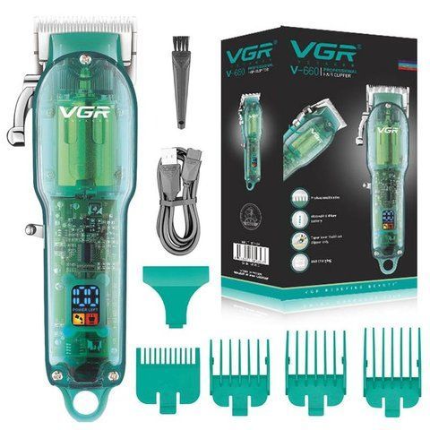 Професійна машинка для стриження VGR Professional Clipper Transparent Green V-660 (20) VEN660 фото