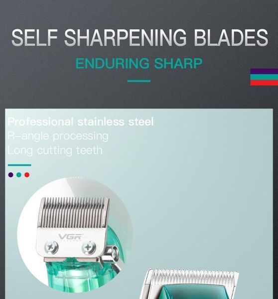 Профессиональная машинка для стрижки VGR Professional Clipper Transparent Green V-660 (20) VEN660 фото