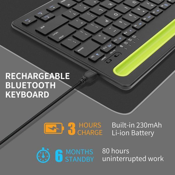 Беспроводная клавиатура с подставкой для планшета и телефона Bluetooth-клавіатура Sandy BK 230 Black (20) VEN0328 фото