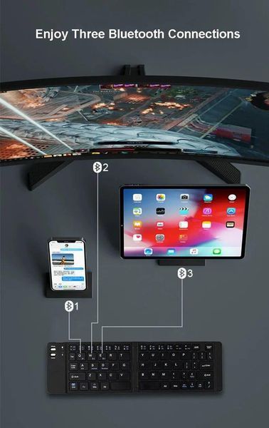 Мини-складная Bluetooth-совместимая клавиатура для iPad, Android, Windows, iOS, телефона, планшета,TV (100) VEN0329 фото