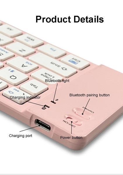 Мини-складная Bluetooth-совместимая клавиатура для iPad, Android, Windows, iOS, телефона, планшета,TV (100) VEN0329 фото
