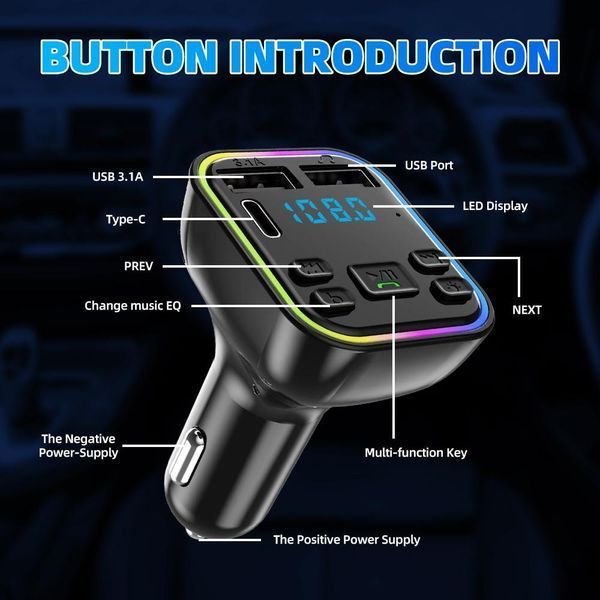 Модулятор FM,2 USB,1-Type C Car Fm player G39 VEN142 фото