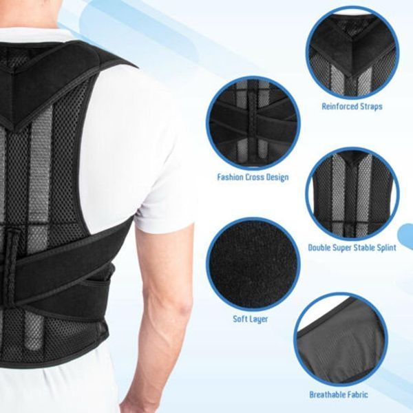Грудопоясничний корсет коректор правильної постави Back Pain Need Help Чорний для спини від сутулості (100) VEN95 фото