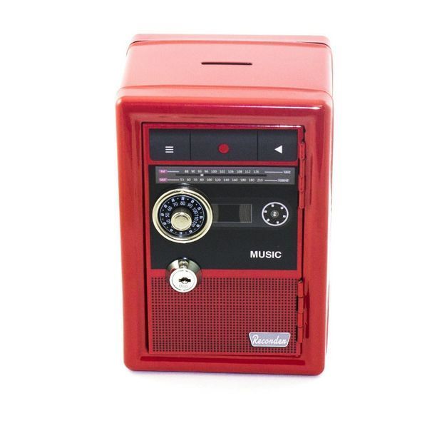 Скарбничка Металева Ретро Сейф Червоний Metal Safe Radio Радіо TV0100 фото
