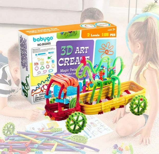 Дитячий конструктор, що гнутий Babygo Створення 3D Мистецтво 1 рівень ⁇ Конструктор "Чарівні палички" 1765866740 фото