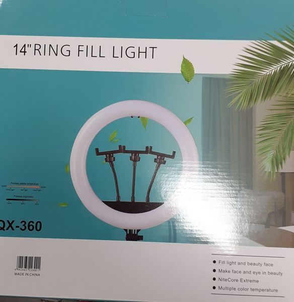 Кільцева Led-лампа 3 різновиди світіння CXB 360 36cm TV36CM фото