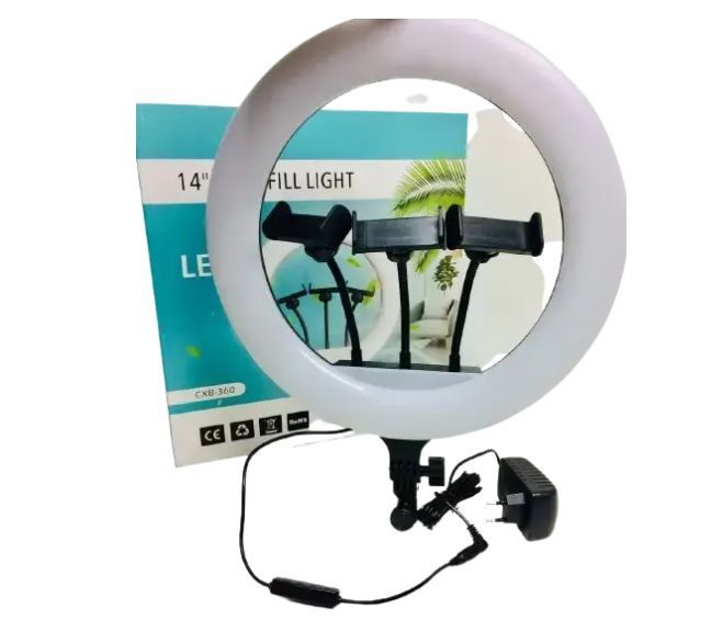 Кільцева Led-лампа 3 різновиди світіння CXB 360 36cm TV36CM фото