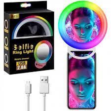 Кільцева селфі-лампа з дзеркалом Selfie Ring Light для планшета, телефону RGBM фото