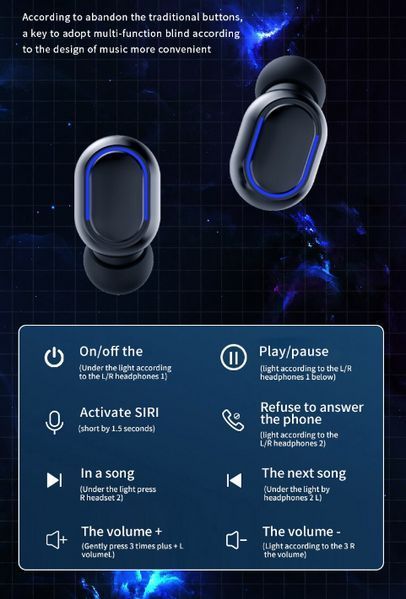 Беспроводные сенсорные наушники затычки AirPlus Pro T11. Blueotooth вакуумные наушники. TVT11 фото