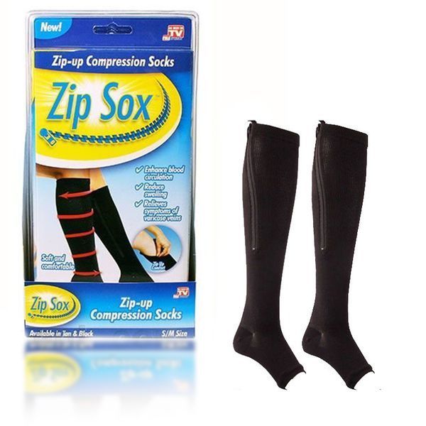 Лечебные компрессионные гольфы от варикоза Zip Sox (Зип Сокс) со змейкой бежевые TV200B фото