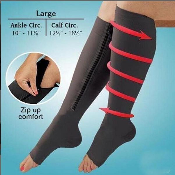 Лечебные компрессионные гольфы от варикоза Zip Sox (Зип Сокс) со змейкой бежевые TV200B фото