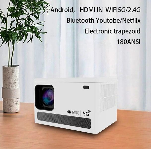 Розумний проєктор 4K, 4 ядра, X6 Android 10, Wi-Fi, 2K відео, Full HD 1080P,мініпроєктор для домашнього кінотеатру VEN0345 фото