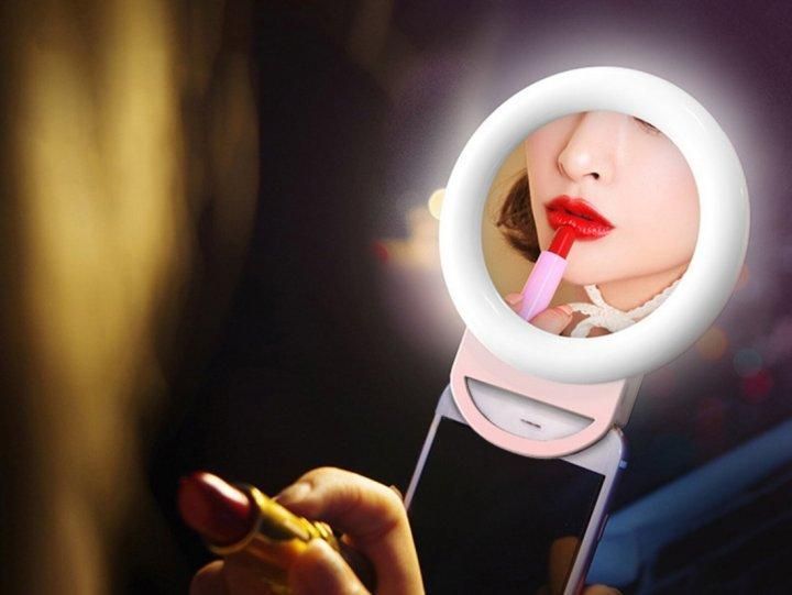 Кільцева селфі-лампа з дзеркалом Selfie Ring Light для планшета, телефону RGBM фото