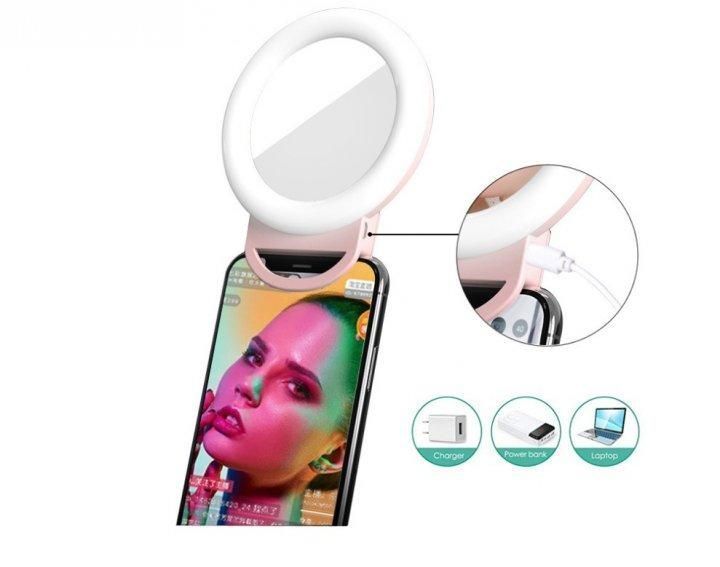 Кільцева селфі-лампа з дзеркалом Selfie Ring Light для планшета, телефону RGBM фото