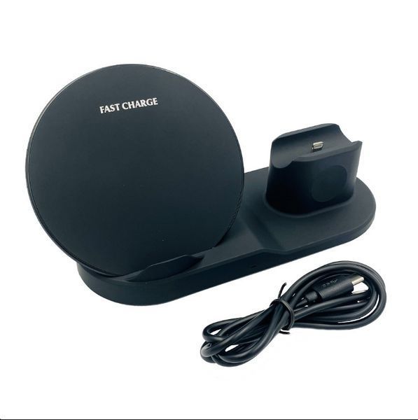 Бездротова зарядка 3 в 1 wireless charger 3 in 1 для смартфона смарт-годинника навушників із захистом A71 фото