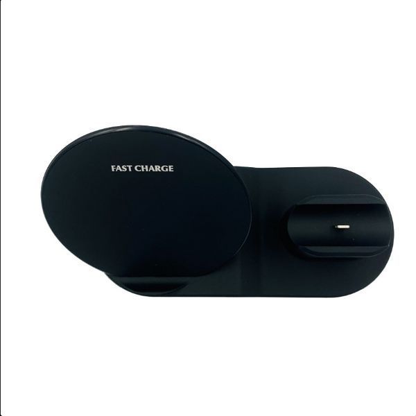 Бездротова зарядка 3 в 1 wireless charger 3 in 1 для смартфона смарт-годинника навушників із захистом A71 фото