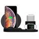 Бездротова зарядка 3 в 1 wireless charger 3 in 1 для смартфона смарт-годинника навушників із захистом A71 фото 2