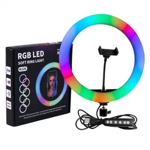 Кільцева лампа 20 см Селфи LED кільце кольорове Кільцевої світло RGB LED лампа MJ20 Live Stream 15 кольорів RI SOFT RGB20 фото