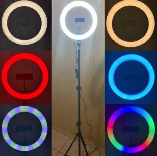 Кільцева лампа 20 см Селфи LED кільце кольорове Кільцевої світло RGB LED лампа MJ20 Live Stream 15 кольорів RI SOFT RGB20 фото