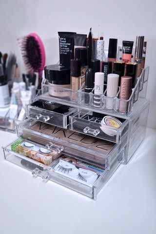 АКРИЛОВИЙ ОРГАНАЙЗЕР ДЛЯ КОСМЕТИКИ COSMETIC ORGANIZER З ЯЩИКАМИ ДЛЯ БІЖУТЕРІЇ TV374 фото