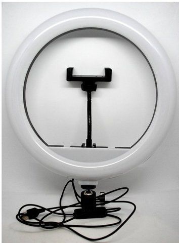 Кільцева світлодіодна Led-лампа YQ 26 cm тримачем для телефона та кріпленням під штатив TV26СМ фото