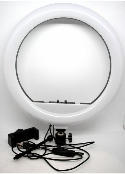 Кільцева світлодіодна Led-лампа YQ 26 cm тримачем для телефона та кріпленням під штатив TV26СМ фото
