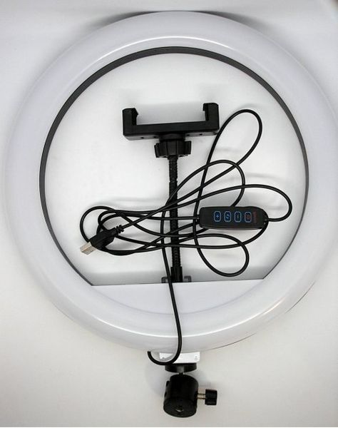 Кільцева світлодіодна Led-лампа YQ 26 cm тримачем для телефона та кріпленням під штатив TV26СМ фото