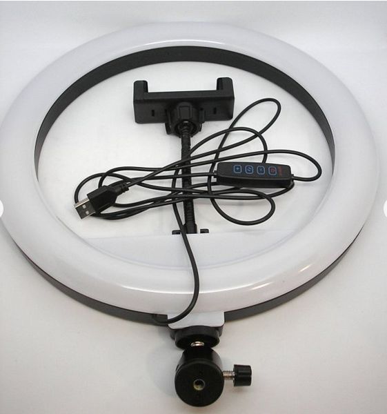 Кільцева світлодіодна Led-лампа YQ 26 cm тримачем для телефона та кріпленням під штатив TV26СМ фото