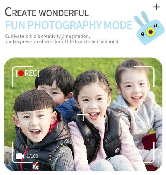 Дитячий фотоапарат Smart Kids Camera цифрова фотокамера, дитяча камера для фото Зайчик R16 фото