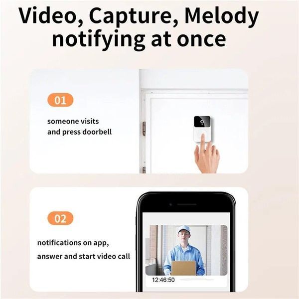 Домофон із камерою WiFi та датчиком руху Doorbell X9 / Розумний дверний відеодомофон для дому VEN0363 фото