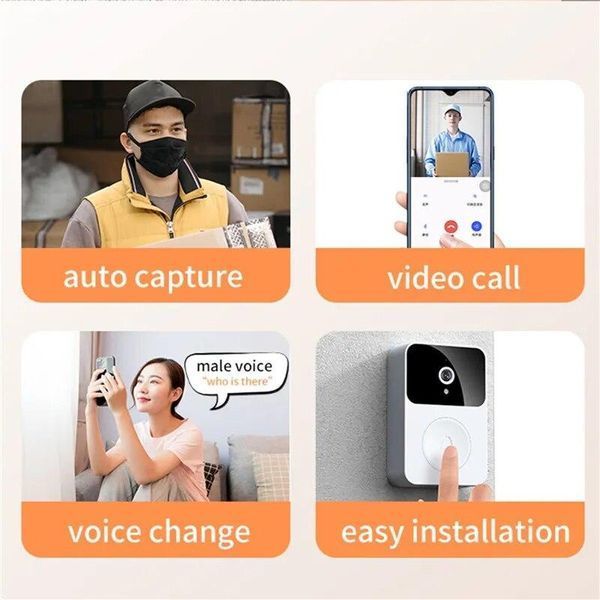 Домофон із камерою WiFi та датчиком руху Doorbell X9 / Розумний дверний відеодомофон для дому VEN0363 фото