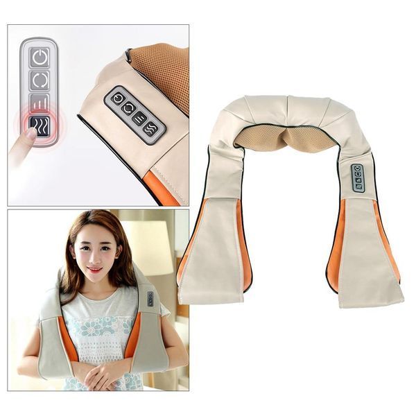 Массажер роликовый для спины и шеи, поясницы Massager of neck kneading 12V 24W (20) VEN0213 фото