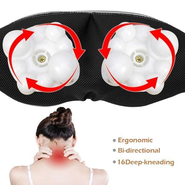 Массажер роликовый для спины и шеи, поясницы Massager of neck kneading 12V 24W (20) VEN0213 фото