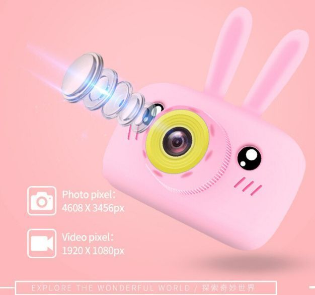 Дитячий фотоапарат Smart Kids Camera цифрова фотокамера, дитяча камера для фото Зайчик R16 фото
