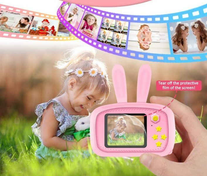 Дитячий фотоапарат Smart Kids Camera цифрова фотокамера, дитяча камера для фото Зайчик R16 фото