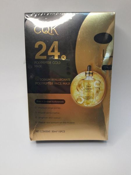 Золотая тканевая маска с полипептидами помогает уменьшить поры 24K "CQK" 23мл 1 шт (упаковка 10 шт) VEN0151 фото