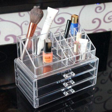 Косметичка Makeup Cosmetics Organizer Drawers Grids Display Storage Clear Acrylic TV374 фото