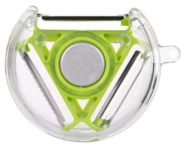 Універсальна овочерізка тристороння для нарізки соломкою Rotary multifunctional peeler TV604 фото