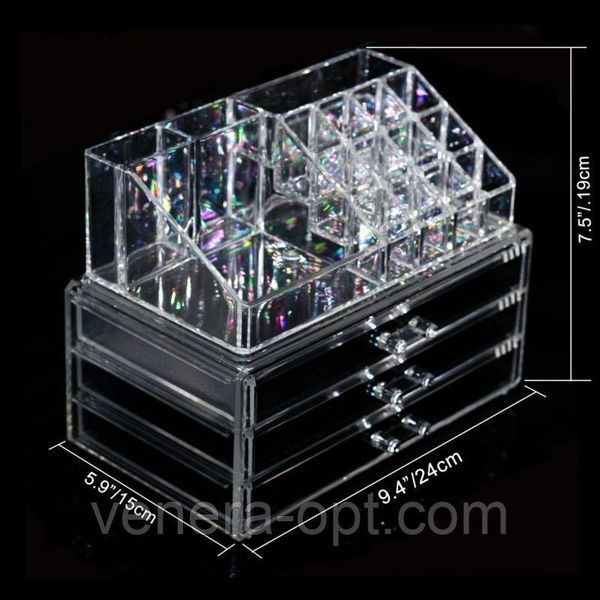 Косметичка Makeup Cosmetics Organizer Drawers Grids Display Storage Clear Acrylic TV374 фото
