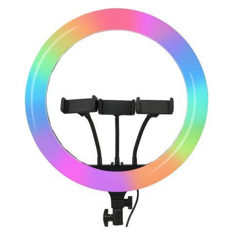 Світлодіодна кільцева лампа F458/RGB 45 см RGB18 фото