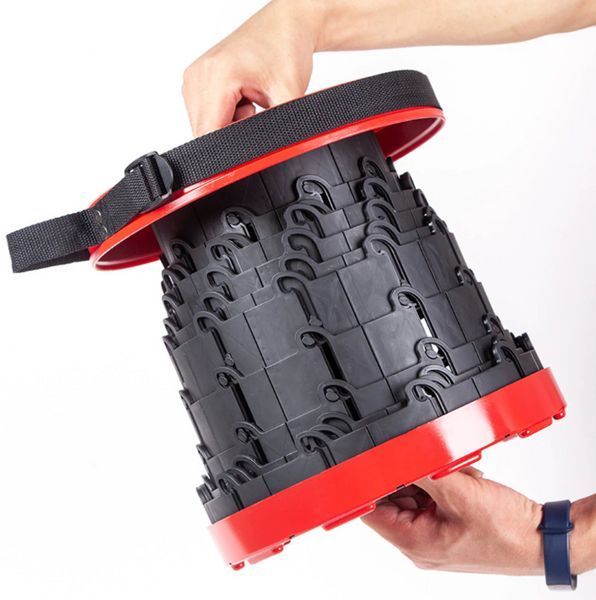 Телескопічний стілець для кемпінгу круглий Telescopic stool VEN85 фото