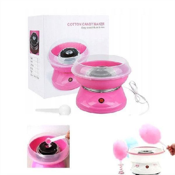 Аппарат для приготовления сахарной сладкой ваты в домашних условиях Cotton Candy Maker розовый TV18 фото