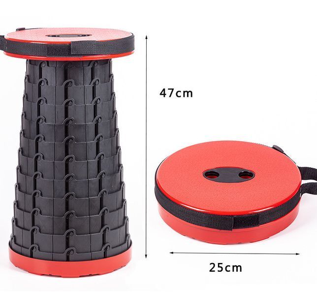 Телескопічний стілець для кемпінгу круглий Telescopic stool VEN85 фото